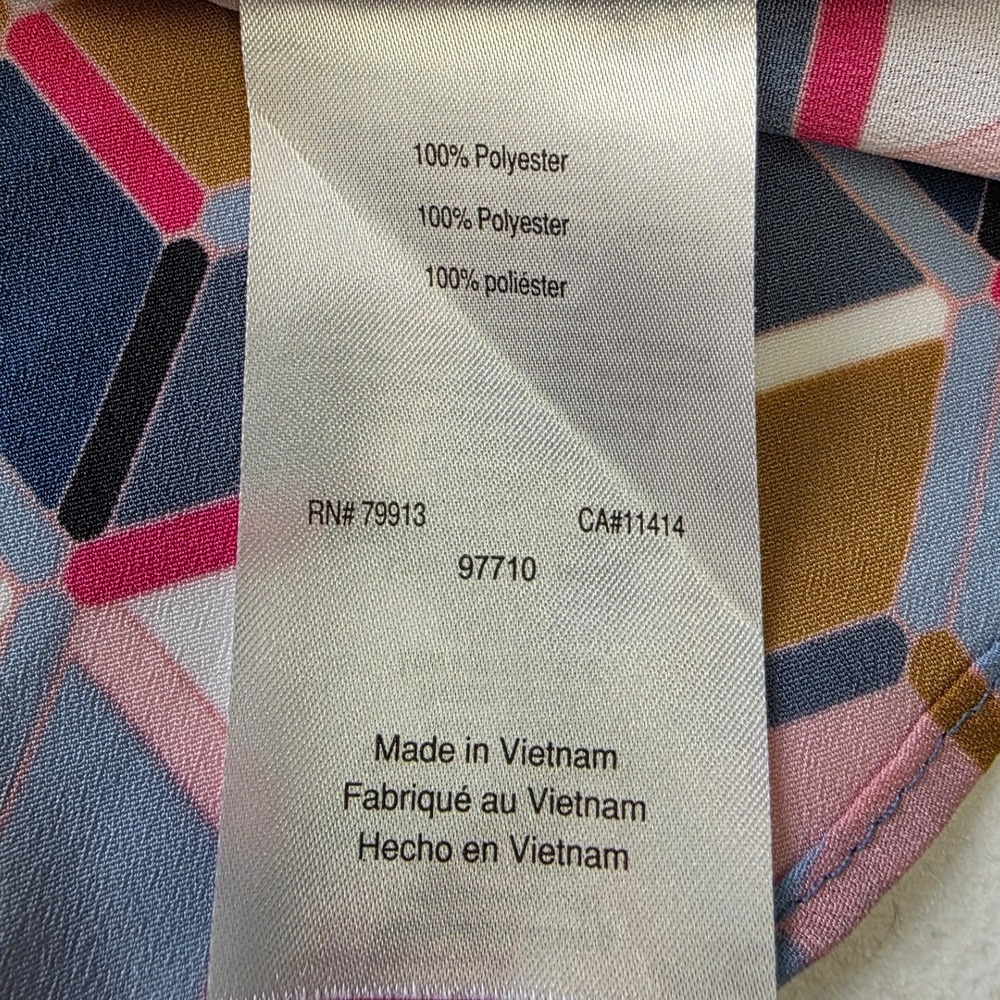 Motherhood Maternity Womens Large Pink Geometric Cube Print Sleeveless Tie‎ Top - Picture 4 of 7